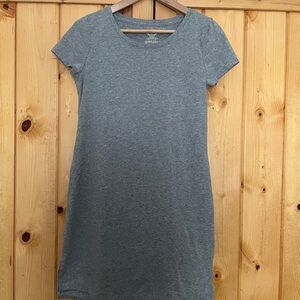 EUC Faded Glory Heather Skater Gray Tee-Shirt Dress Stretchy Size Small